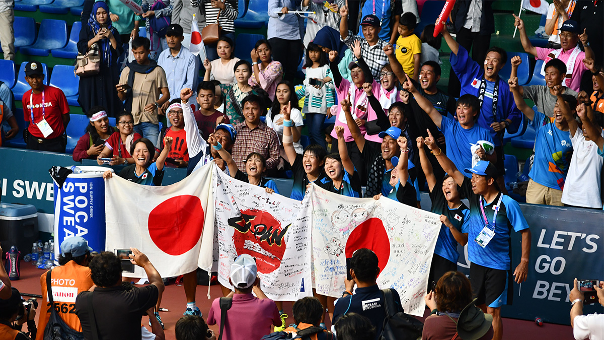 アジア競技大会ソフトテニス競技,asian games2018,国別対抗団体戦,日本女子金メダル