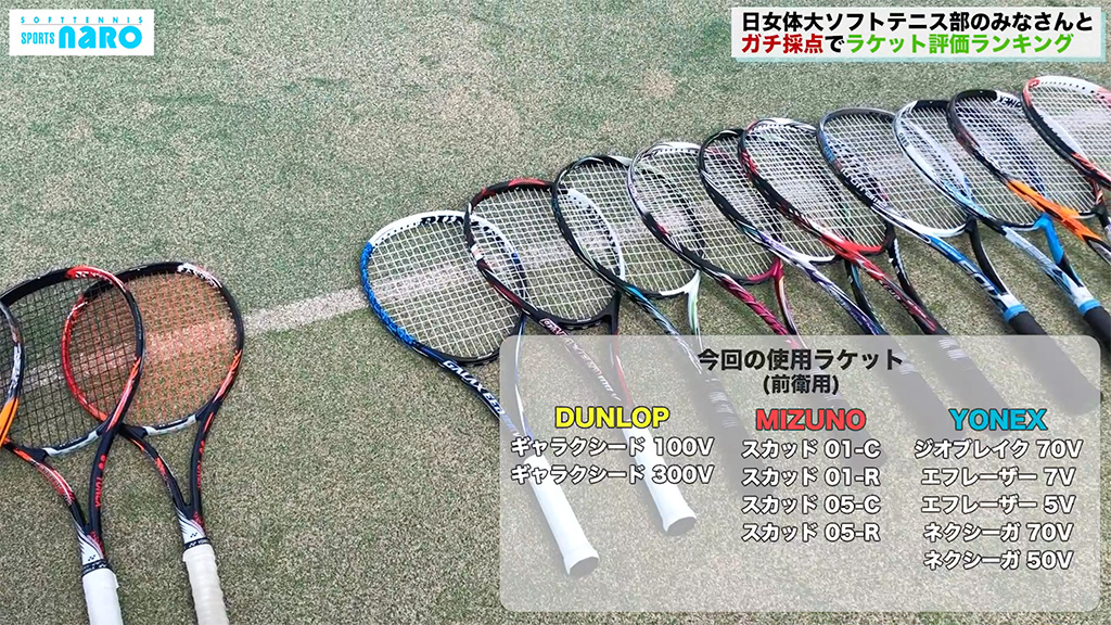 スポーツナロチャンネル,日本女子体育大学ソフトテニス部,ラケットガチ評価ランキング