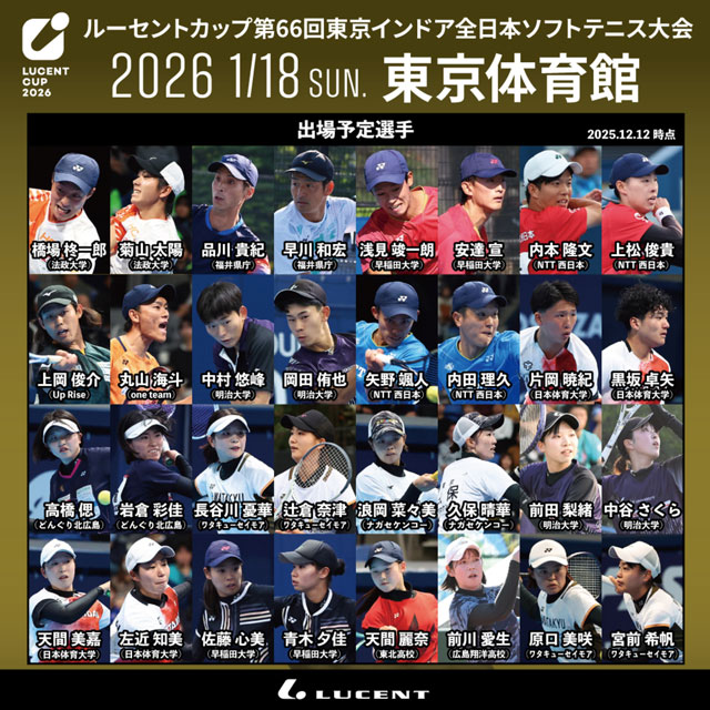 東京インドア2026,出場予定選手
